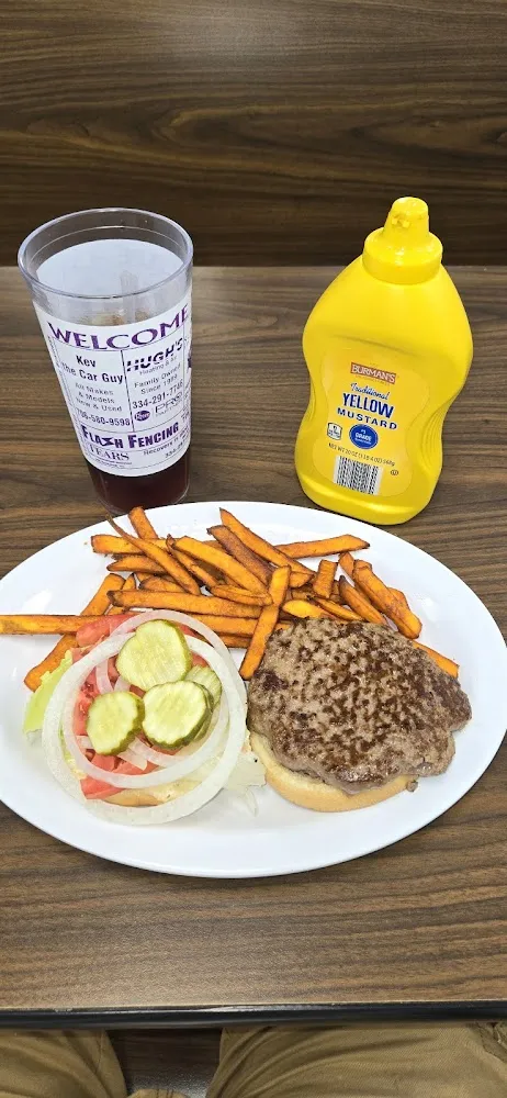 Hamburger with Sweet Potato Fries